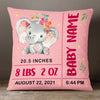 Personalized Baby Birth Announcement Elephant Pillow DB62 30O53 1