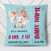 Personalized Baby Birth Announcement Elephant Pillow DB62 30O53 thumb 1