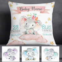 Personalized Baby Birth Announcement Elephant Pillow DB64 26O58 thumb 1