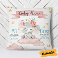 Personalized Baby Birth Announcement Elephant Pillow DB64 26O58 thumb 1