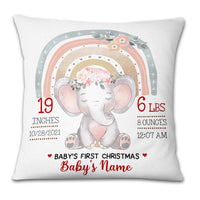 Personalized Baby Birth Announcement Elephant Pillow DB63 30O23 thumb 1