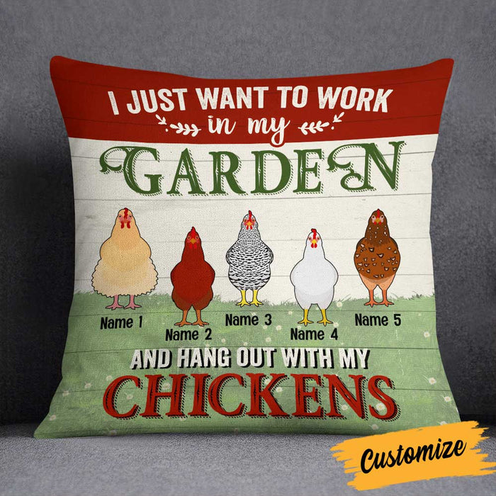 Personalized Love Gardening With Chicken Pillow DB66 95O58 1