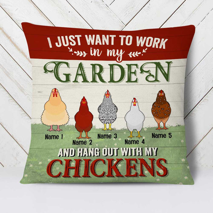 Personalized Love Gardening With Chicken Pillow DB66 95O58 1