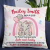 Personalized Elephant Baby Birth Announcement Pillow DB62 87O57 1