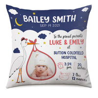 Personalized Photo Baby Birth Announcement Pillow DB63 87O66 thumb 1