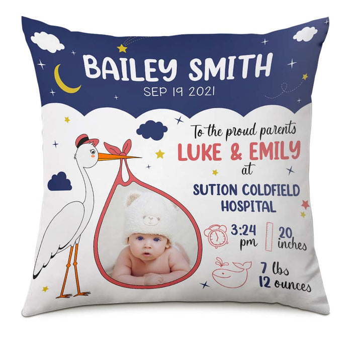Personalized Photo Baby Birth Announcement Pillow DB63 87O66 1