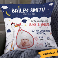 Personalized Photo Baby Birth Announcement Pillow DB63 87O66 thumb 1