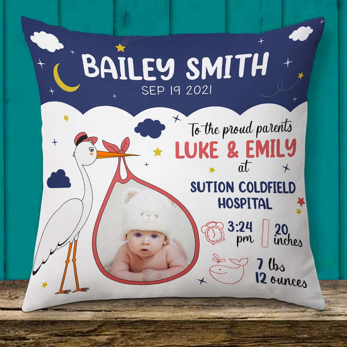 Personalized Photo Baby Birth Announcement Pillow DB63 87O66 1