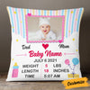 Personalized Baby Birth Announcement Photo Pillow DB62 23O53 1
