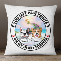 Personalized You Left Paw Prints on My Heart Dog Memorial Pillow AP33 67O53 (Insert Included) thumb 1