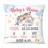 Personalized Elephant Baby Birth Announcement Pillow DB64 95O58 1