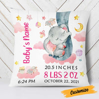 Personalized Elephant Baby Birth Announcement Pillow DB65 95O23 thumb 1