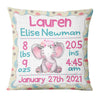 Personalized Elephant Baby Birth Announcement Pillow DB71 95O36 1