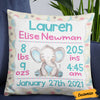 Personalized Elephant Baby Birth Announcement Pillow DB71 95O36 1