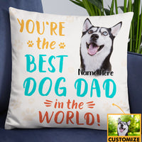 Personalized Dog Dad Photo Pillow DB68 23O19 thumb 1
