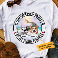 Personalized You Left Paw Prints on My Heart Dog Memorial T Shirt AP33 67O53 thumb 1