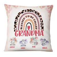 Personalized Blessed To Be Called Mom Grandma Kids Elephant Pillow DB71 85O36 thumb 1