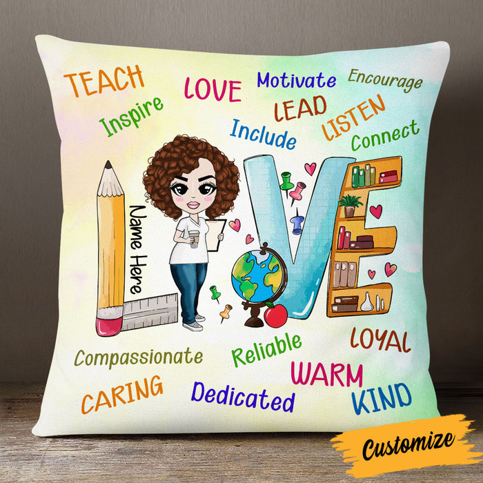 Personalized Proud Teacher Love Inspire Pillow DB77 95O53 1