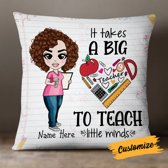 Personalized Proud Teacher Big Heart Pillow DB78 95O19 1
