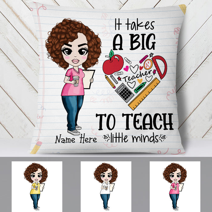Personalized Proud Teacher Big Heart Pillow DB78 95O19 1
