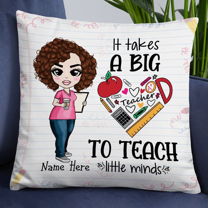 Personalized Proud Teacher Big Heart Pillow DB78 95O19 1