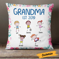 Personalized Mom Grandma Kids Flower Pillow DB72 81O23 thumb 1