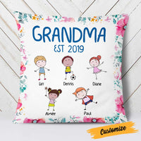 Personalized Mom Grandma Kids Flower Pillow DB72 81O23 thumb 1
