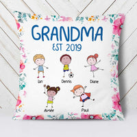 Personalized Mom Grandma Kids Flower Pillow DB72 81O23 thumb 1