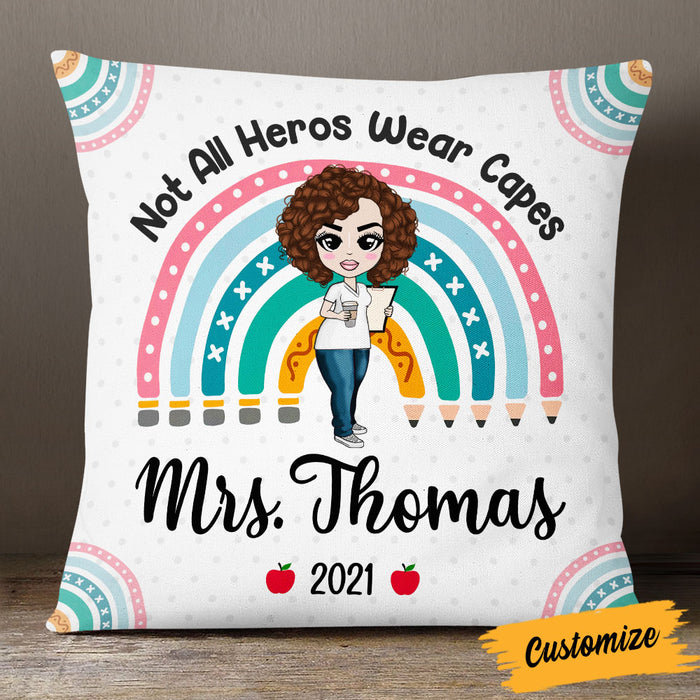 Personalized Proud Teacher Rainbow Pillow DB75 81O53 1