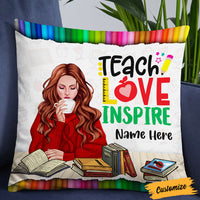 Personalized Proud Teacher Teach Inspire Pillow DB82 26O36 thumb 1