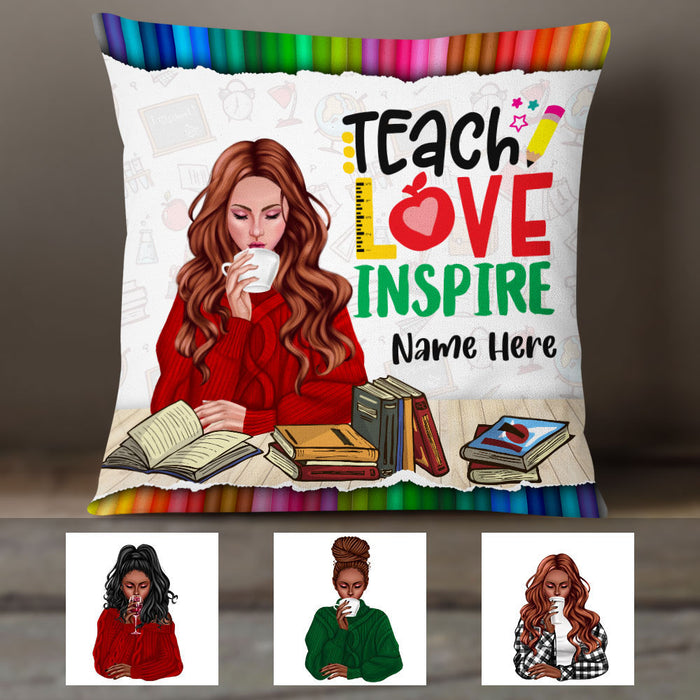 Personalized Proud Teacher Teach Inspire Pillow DB82 26O36 1