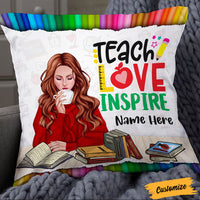 Personalized Proud Teacher Teach Inspire Pillow DB82 26O36 thumb 1