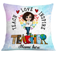 Personalized Proud Teacher Teach Inspire Pillow DB76 26O24 thumb 1
