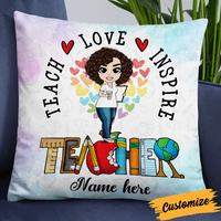 Personalized Proud Teacher Teach Inspire Pillow DB76 26O24 thumb 1