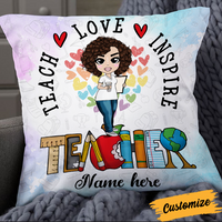 Personalized Proud Teacher Teach Inspire Pillow DB76 26O24 thumb 1