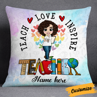 Personalized Proud Teacher Teach Inspire Pillow DB76 26O24 thumb 1