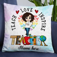 Personalized Proud Teacher Teach Inspire Pillow DB76 26O24 thumb 1