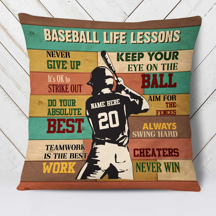 Personalized Love Baseball Player Life Lessons Pillow DB81 85O34 1