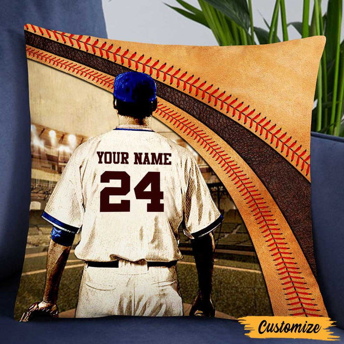 Personalized Love Baseball Player Pillow DB82 85O47 1