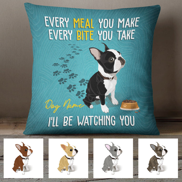 Personalized Boston Terrier Dog Watching Pillow  JR94 81O60 (Insert Included) 1