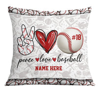 Personalized Love Peace Baseball Pillow DB93 26O18 thumb 1