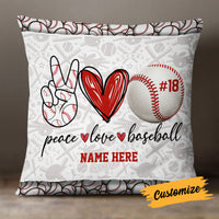 Personalized Love Peace Baseball Pillow DB93 26O18 thumb 1