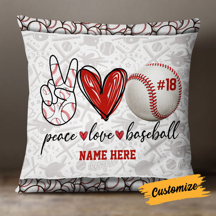 Personalized Love Peace Baseball Pillow DB93 26O18 1