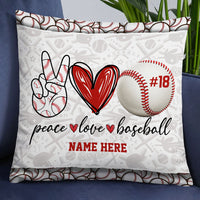 Personalized Love Peace Baseball Pillow DB93 26O18 thumb 1