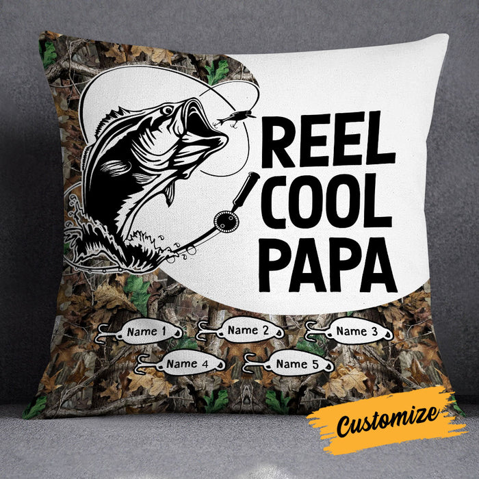 Personalized Fishing Reel Cool Grandpa Pillow DB83 30O18 1