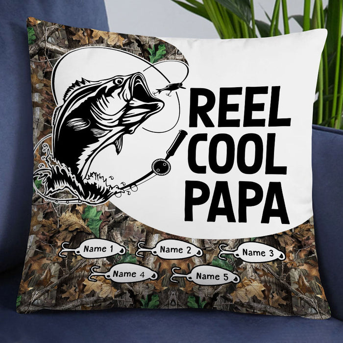 Personalized Fishing Reel Cool Grandpa Pillow DB83 30O18 1
