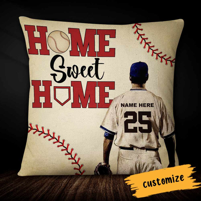 Personalized Love Baseball Home Sweet Home Pillow DB92 95O66 1