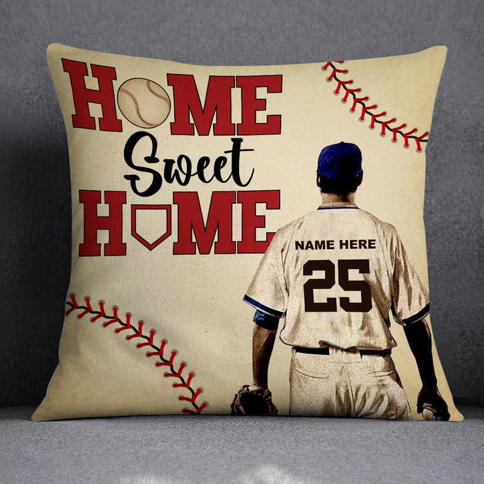 Personalized Love Baseball Home Sweet Home Pillow DB92 95O66 1