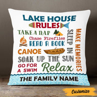 Personalized Lake House Rules Pillow DB103 95O47 thumb 1