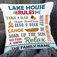 Personalized Lake House Rules Pillow DB103 95O47 thumb 1